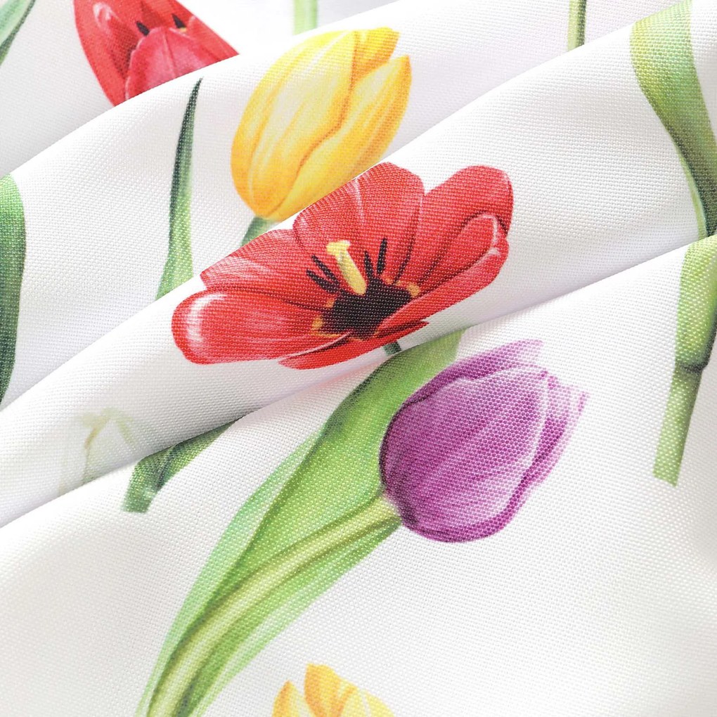 Goldea viaszosvászon asztali futó - színes tulipánok 35x140 cm