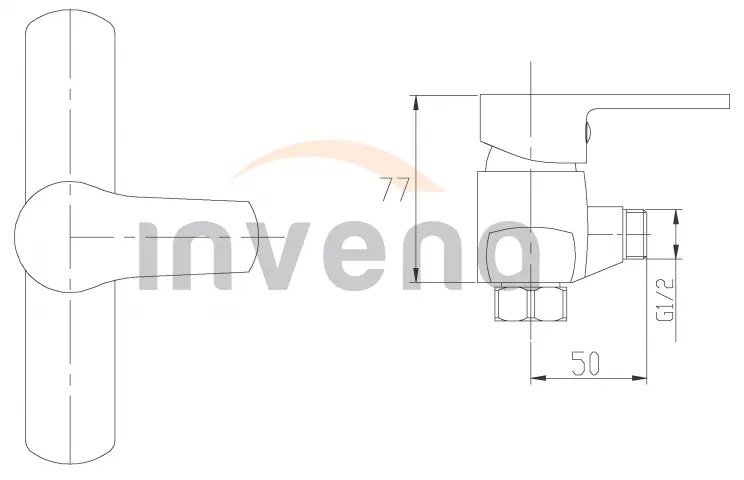 Invena Verso, fali zuhanycsaptelep 150mm, króm, INV-BN-82-001-C