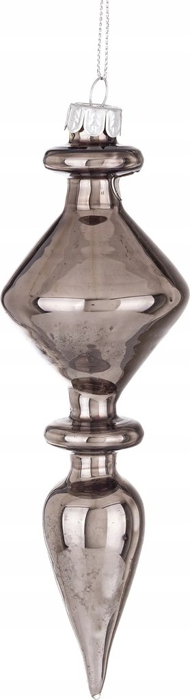 Nagy, grafit színű, Premium Üveg Díszgömb, 17 cm-es üveg karácsonyfadísz