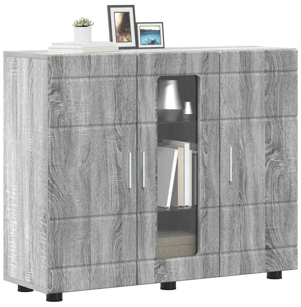 Széf polcokkal ajtóval Szürke sonoma 55.5 x 29 x 100 cm Faanyag