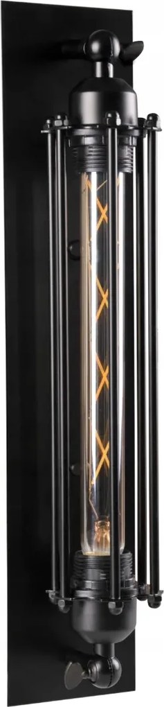 Fali lámpa ipari loft fekete függőleges 47 cm Polux hálószobába