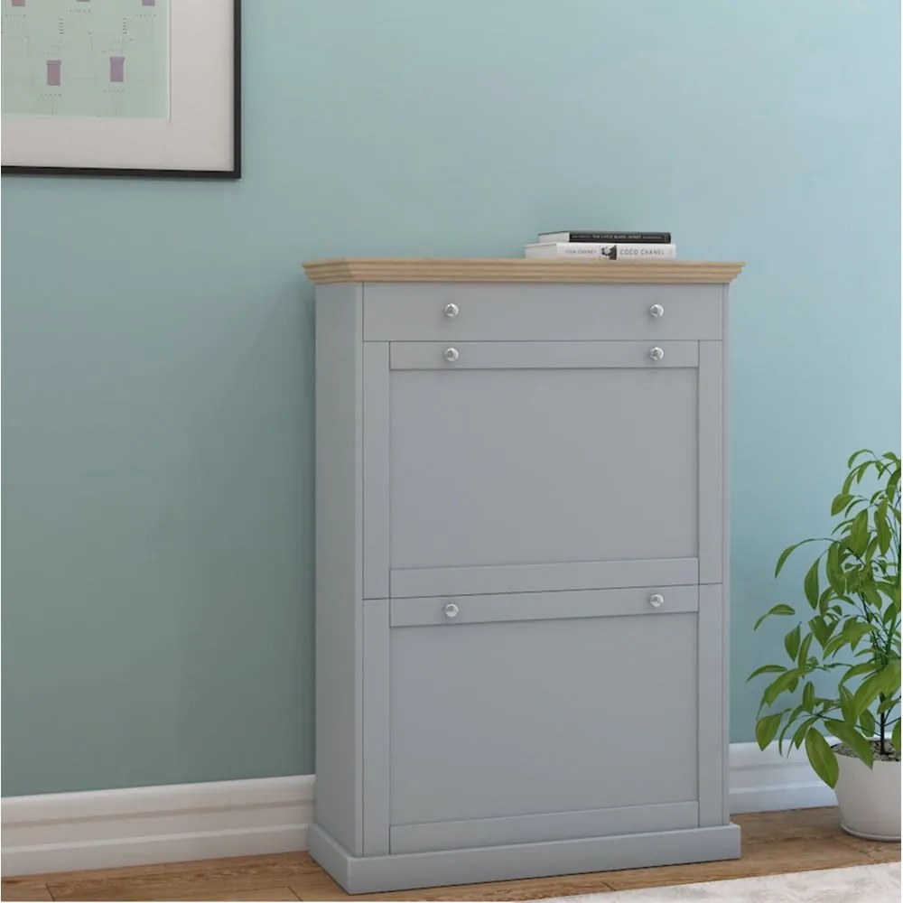 Szürke billenő ajtós cipőtartó Binz – Støraa