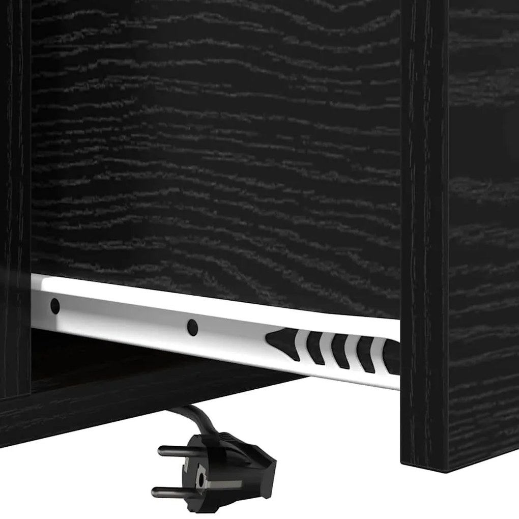 vidaXL Éjjeliszekrény fiókkal Fekete tölgy 40 x 31 x 60 cm Faanyag