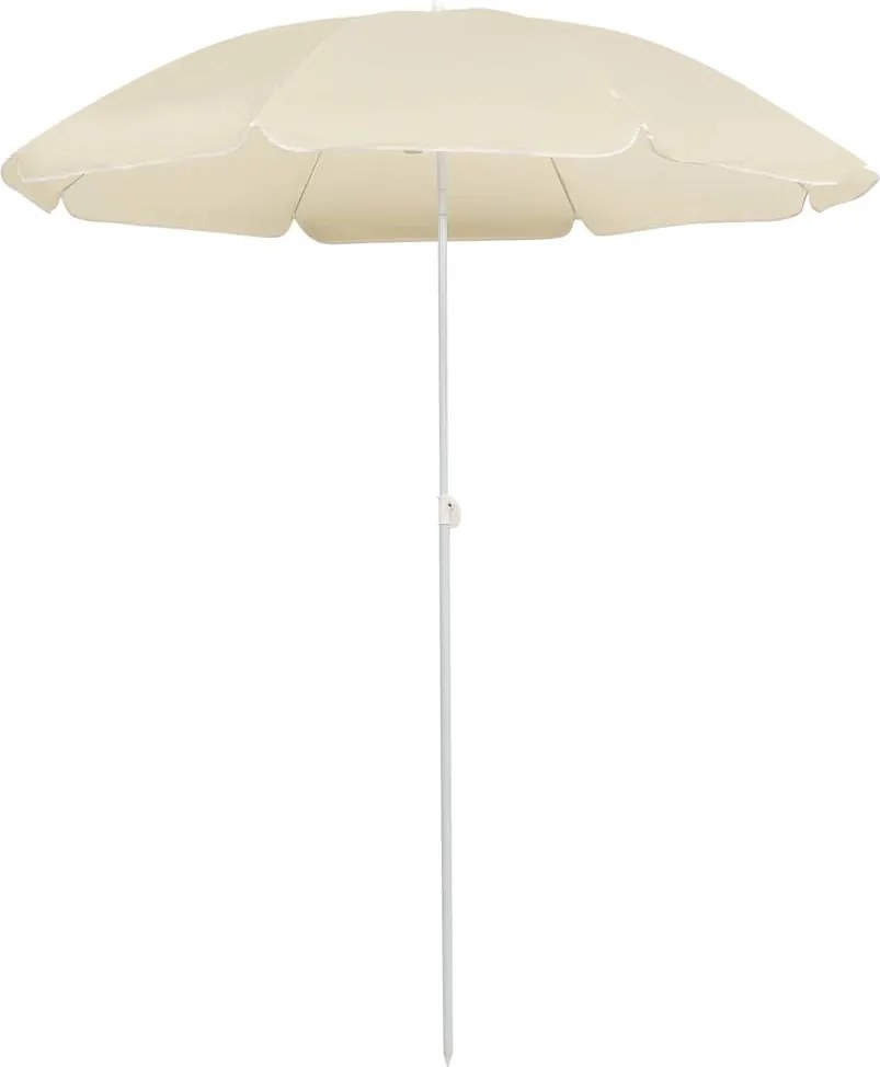 vidaXL homokszínű kültéri napernyő acél rúddal 180 cm