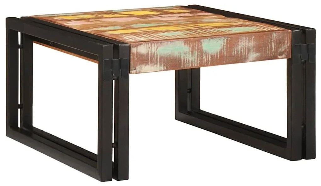 Fürdőszobai polc polcokkal 60 x 50 x 23 cm Tömör mangófa és vas