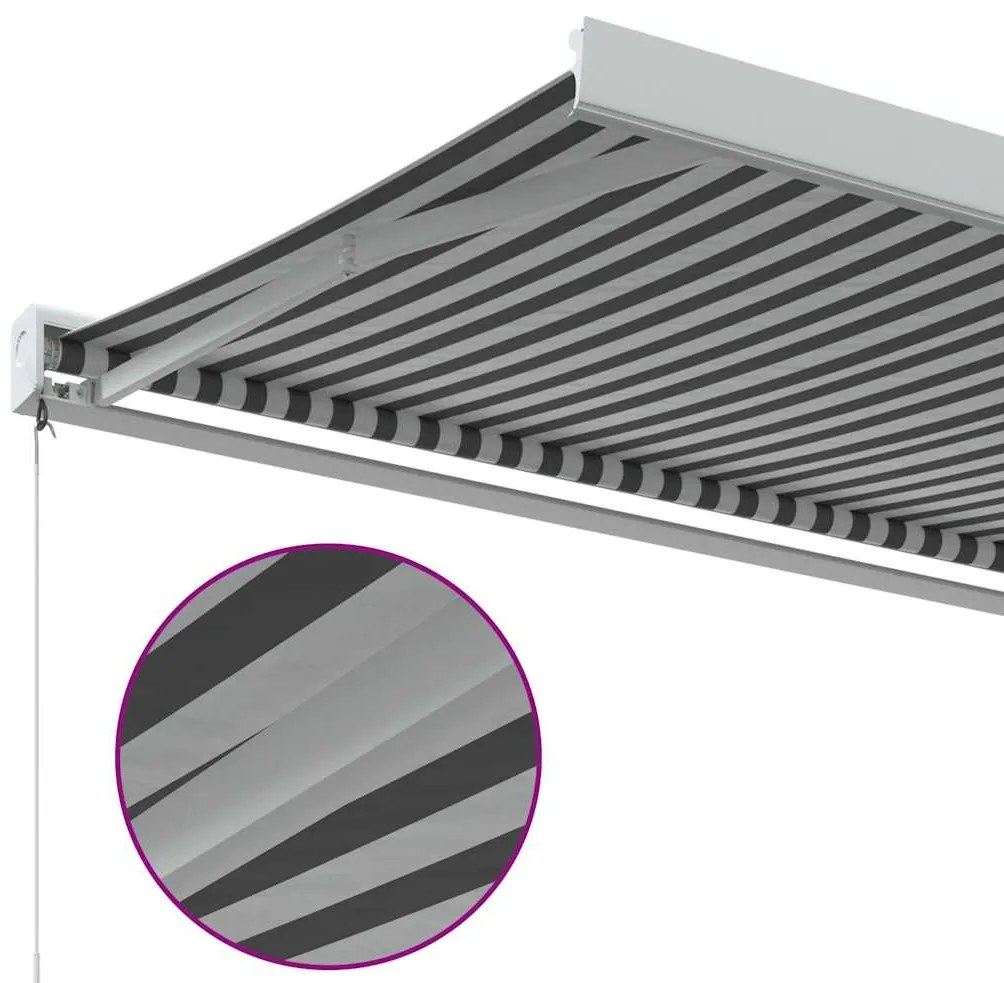 antracit és fehér szövet és alumínium behúzható napellenző 4x3m