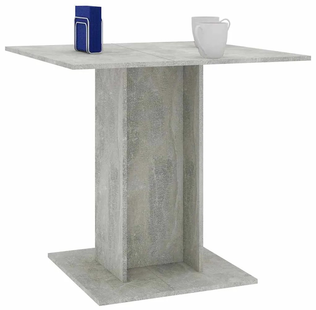 Betonszürke szerelt fa étkezőasztal 80 x 80 x 75 cm