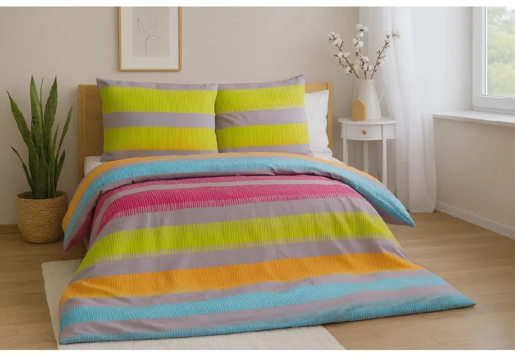 Pamut ágyneműhuzat 2 ágyra ELLE, többszínű Ágyneműhuzat mérete: 2 db 70 x 90 cm | 2 db 140 x 200 cm