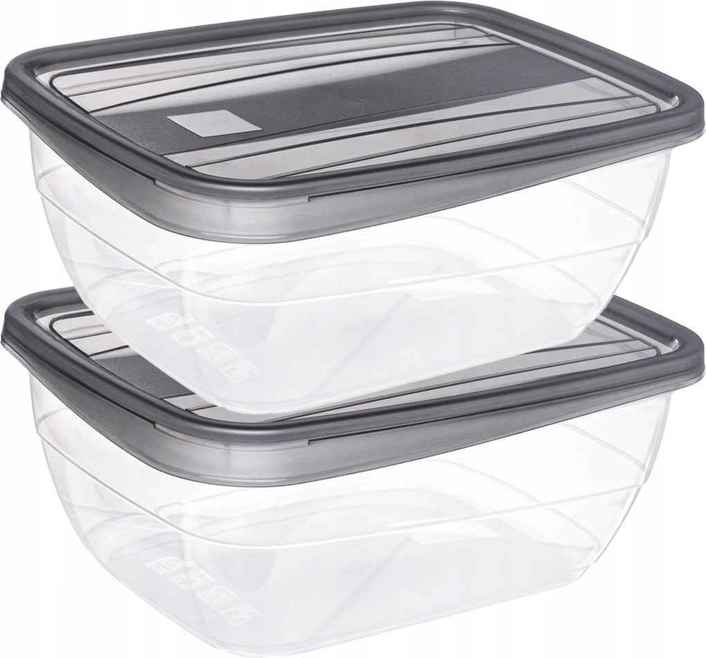 Ételtároló Doboz Uzsonnás Dobozok 2 x 1,3L Uzsonnás Doboz Fedéllel Szett