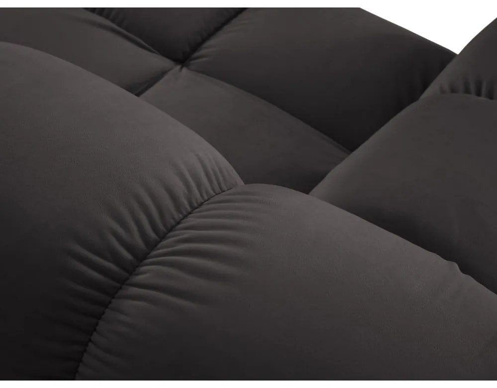 Sötétszürke bársony kanapé 282 cm Bellis – Micadoni Home