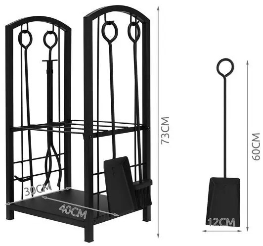Wood stand with accessories PK011