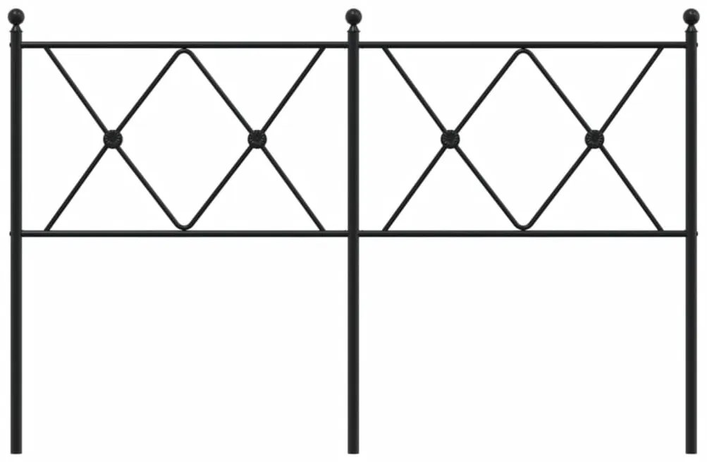 fekete fém fejtámla 137 cm
