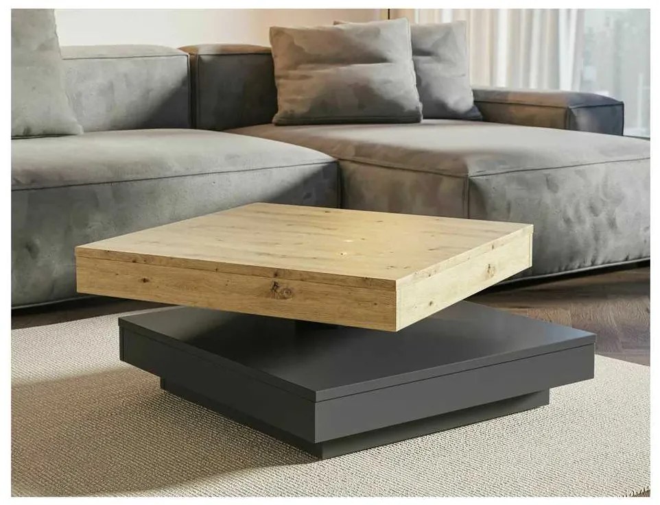Peoria dohányzóasztal, artisan tölgy / antracit