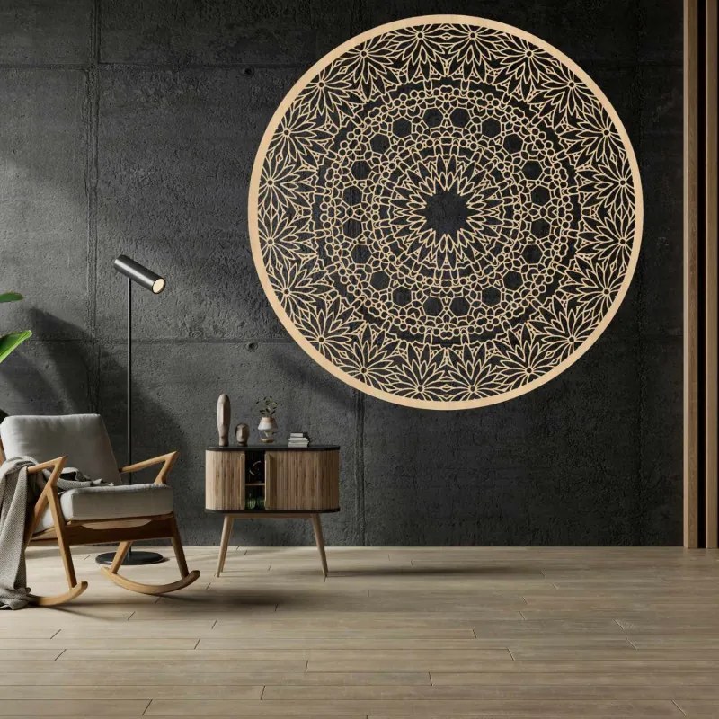 Luxus fa mandala a falon 3D belső dekoráció | HELA