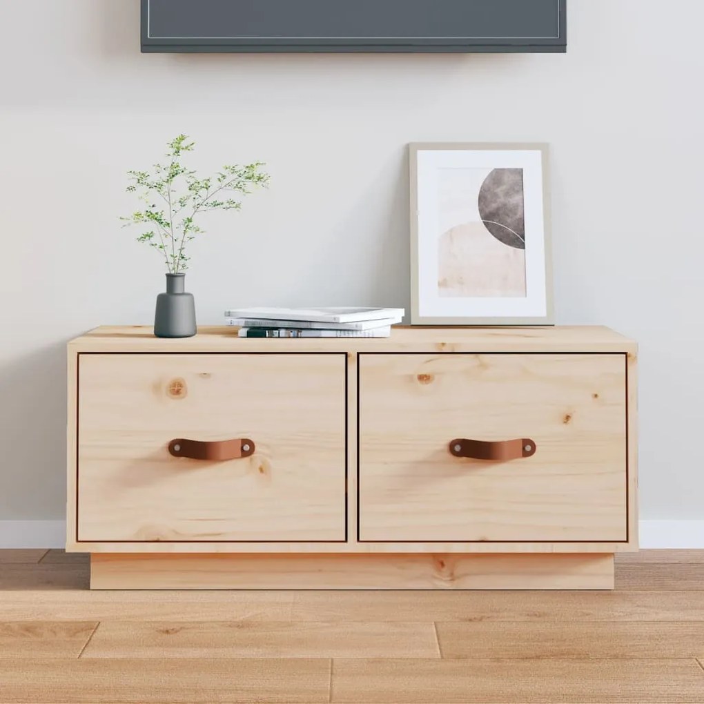 tömör fenyőfa TV-szekrény 80 x 34 x 35 cm