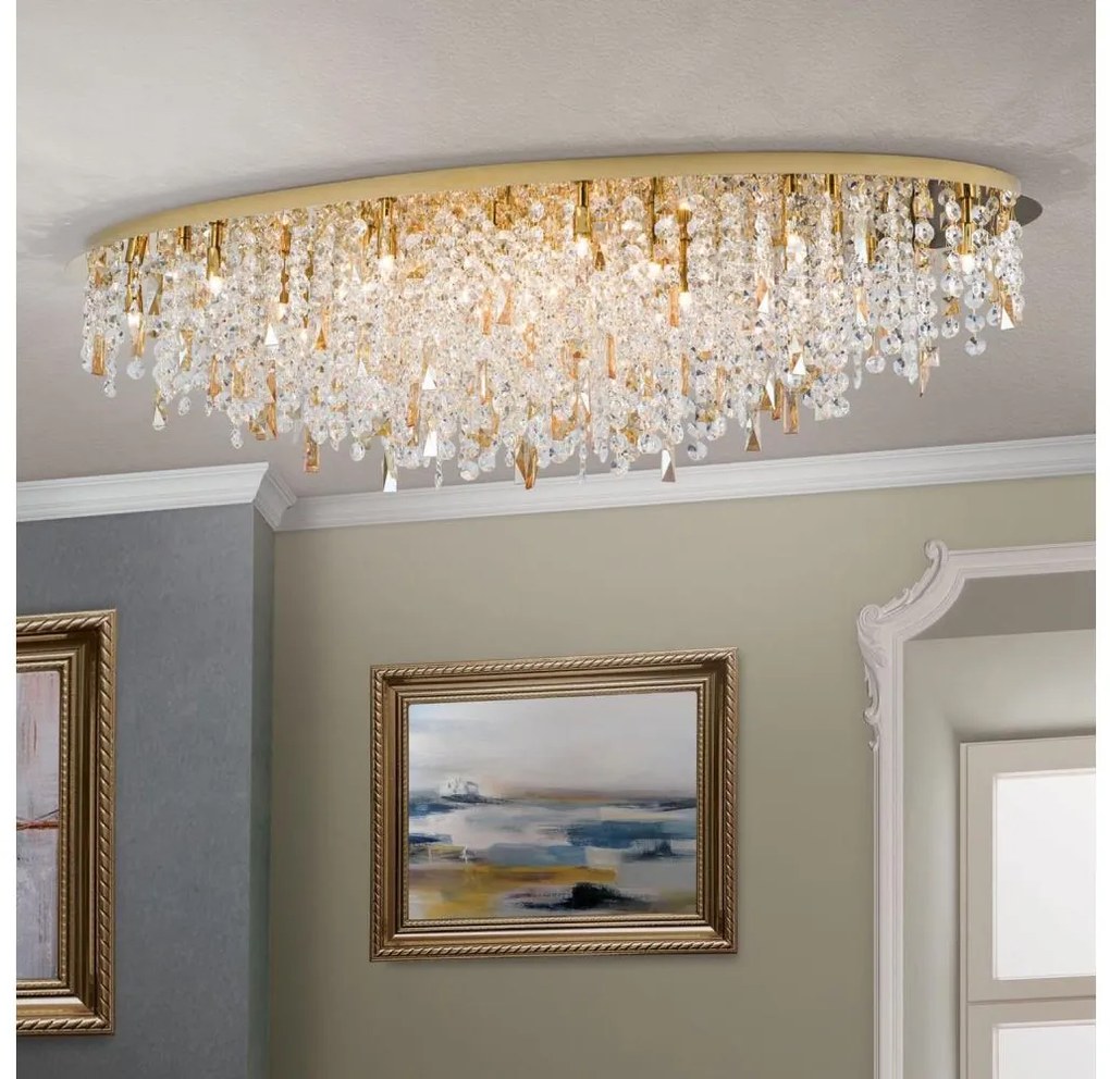 Orion - Kristály mennyezeti lámpa CRYSTALRIVER 21xG9/40W/230V arany