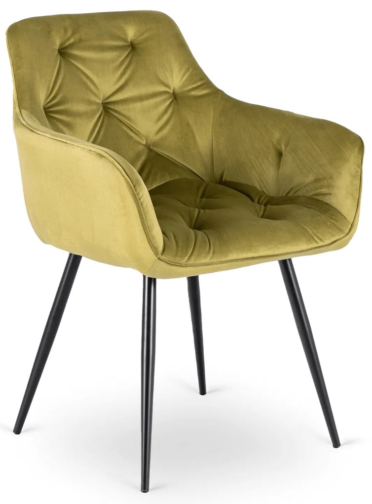 Elegáns bársony étkezőszék MODESTO, pisztácia színben