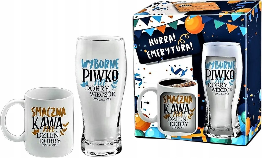 Nyugdíjas szett 2in1 Pokal és Bögre Ajándék Nyugdíjba vonulás alkalmából