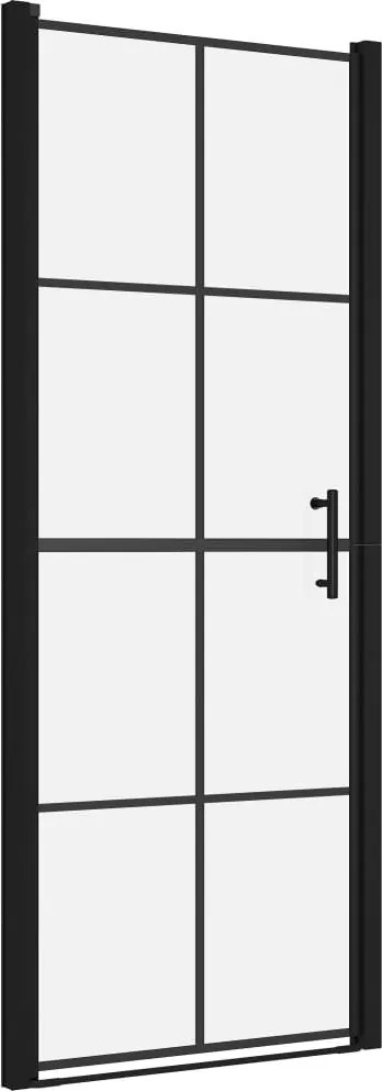 vidaXL fekete edzett üveg zuhanyajtó 91 x 195 cm