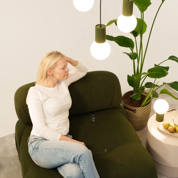 Sollux SL.1725 - Csillár zsinóron HALO 3xG9/8W/230V átm. 25 cm zöld