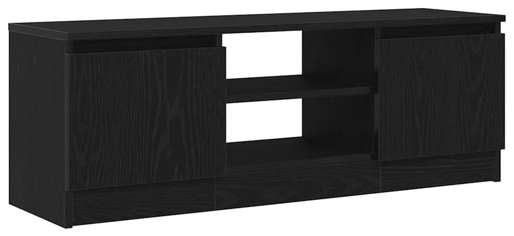 fekete tölgy színű szerelt fa TV-szekrény 102x30x36 cm