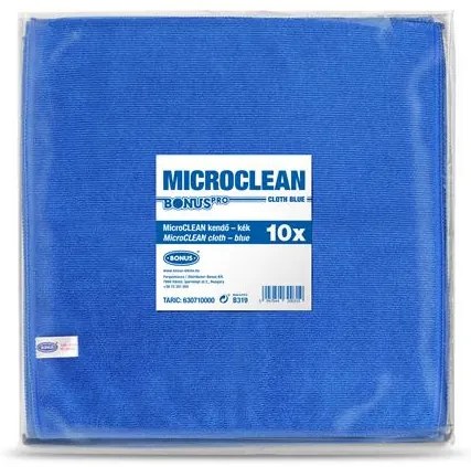 Törlőkendő, mikroszálas, univerzális, 10 db, 32x32 cm, BONUS MicroCLEAN, kék (KHT1295)