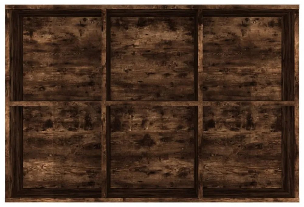 füstös tölgy színű szerelt fa könyv-/tálalószekrény 66x30x98 cm
