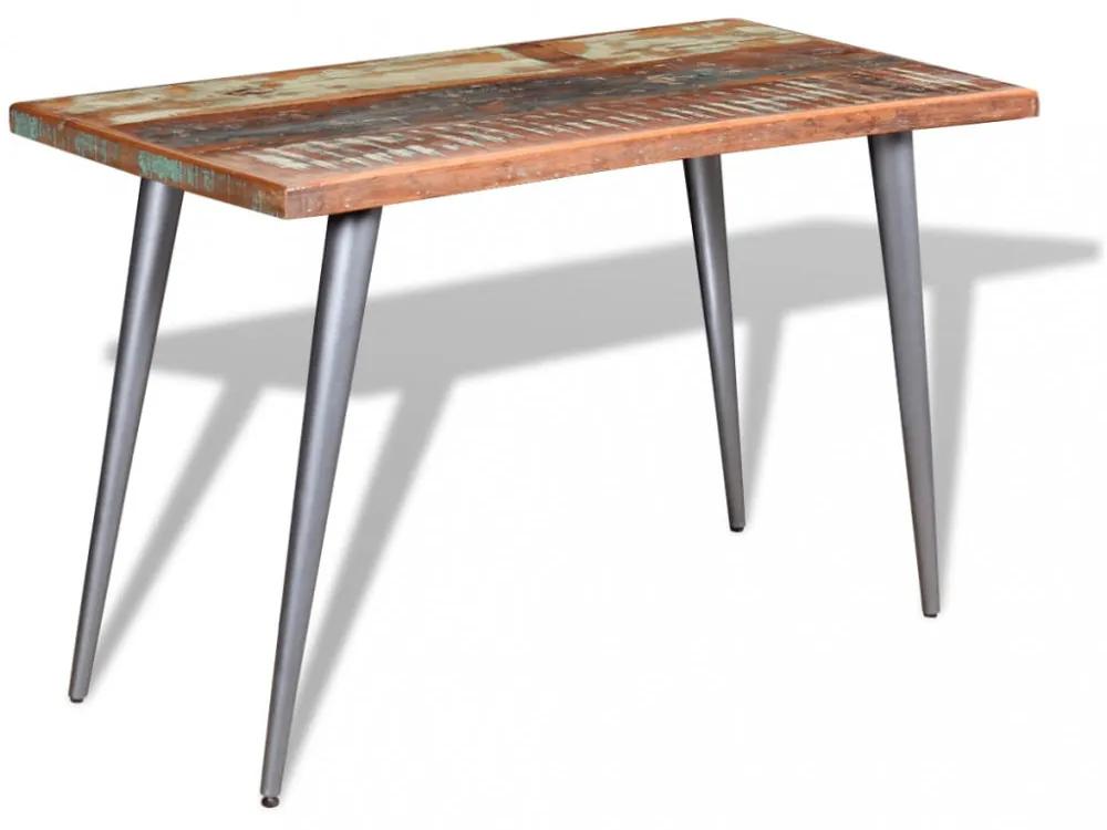Tömör újrahasznosított fa étkezőasztal 120 x 60 x 76 cm