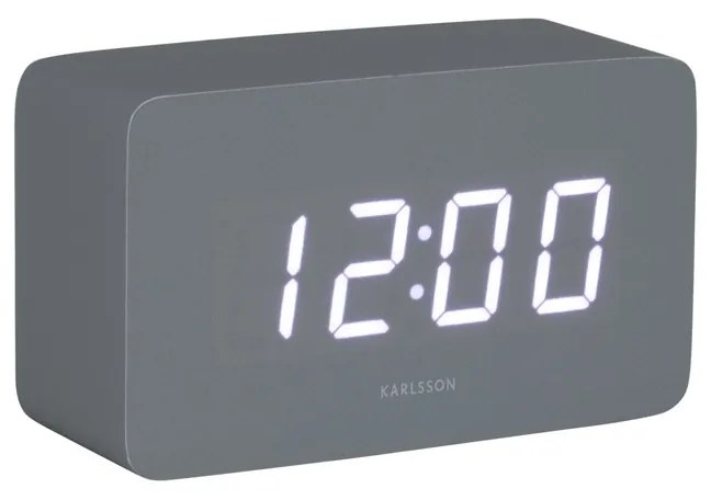 Karlsson 5983GY dizájner LED-es óra ébresztővel, szürke, 10 cm