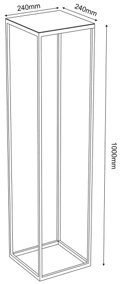 Virágállvány 100x24 cm fekete