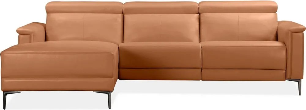 Barna bőrutánzat sarokkanapé (bal oldali) Lund – Støraa