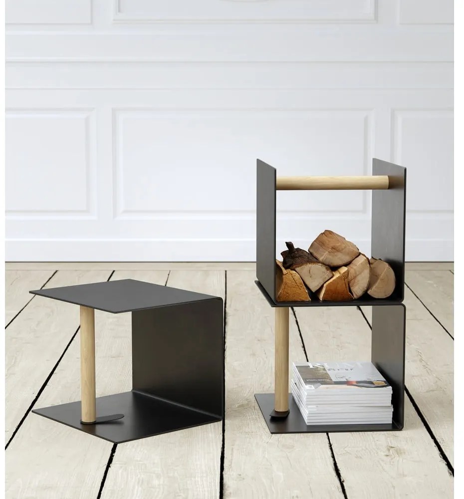 Fekete dekoratív fém-öko bőr tárolódoboz 32x38x31 cm Bull – LIND DNA