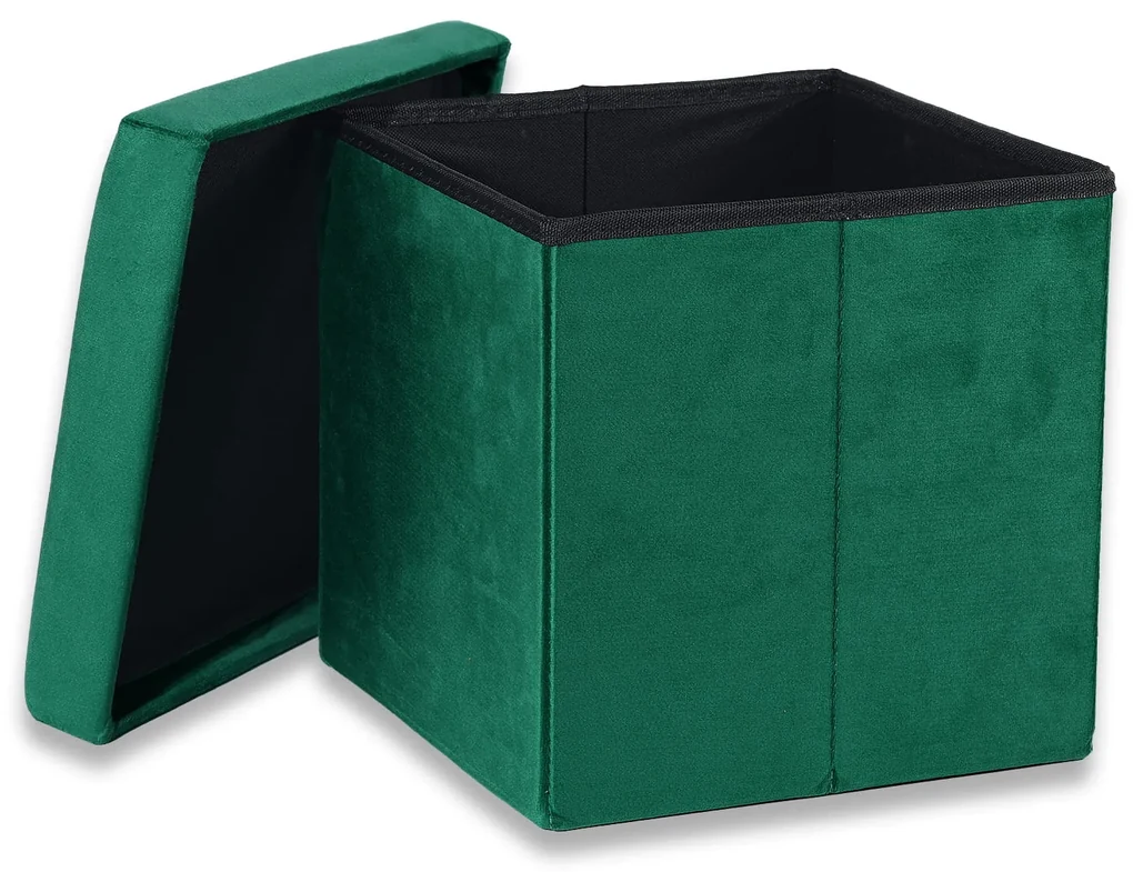 Zöld összecsukható ülőke CUBEXO VELVET M | BIANO