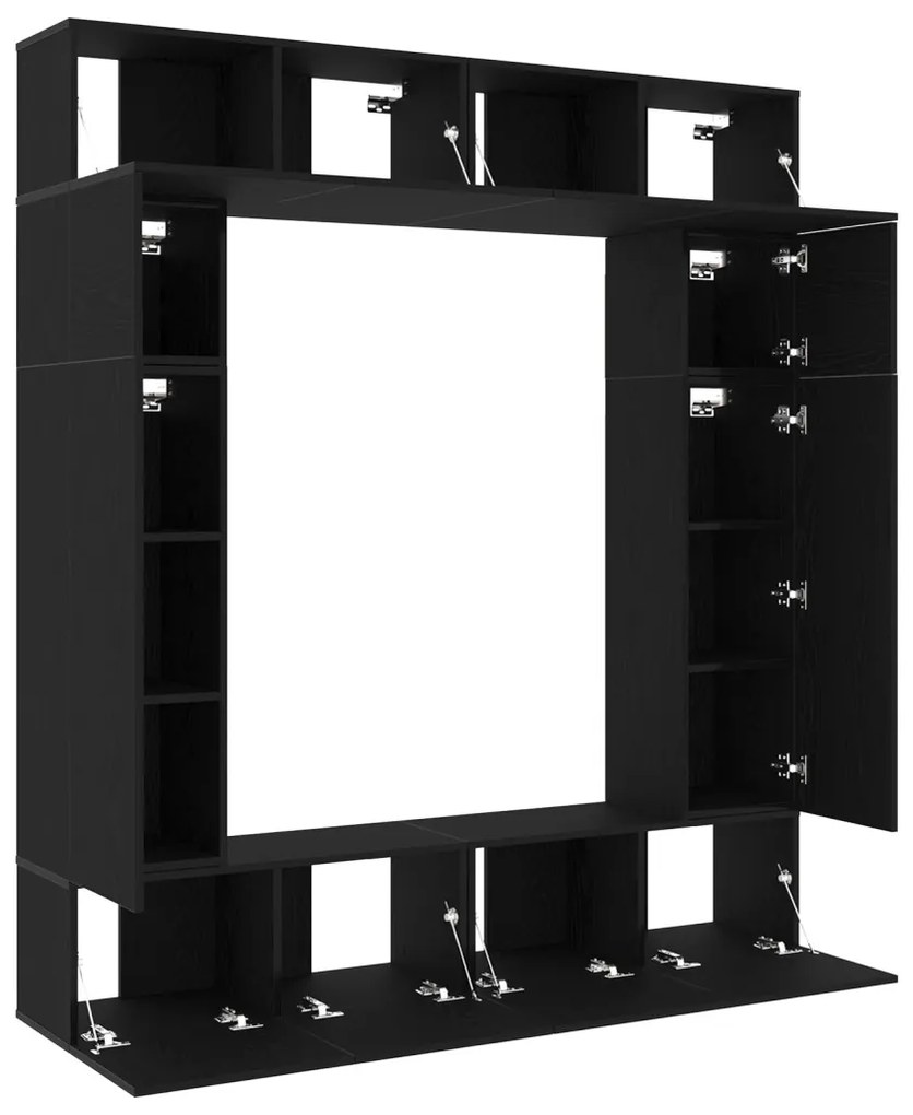 TV szekrény 8 pcs Fekete 80 x 30 x 30 cm Faanyag