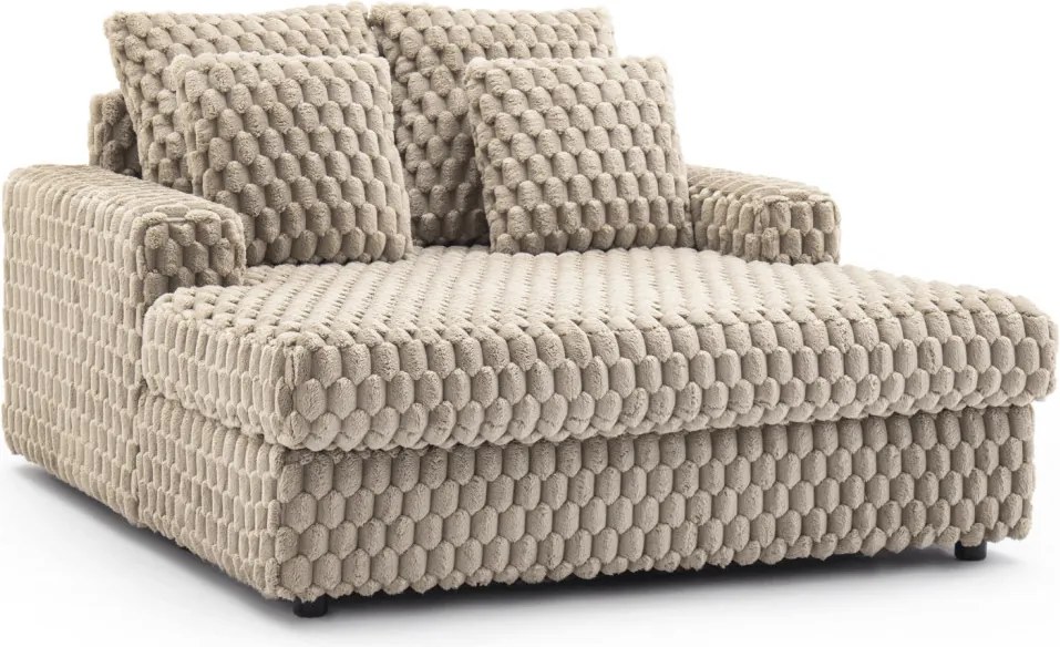 Fotel Wypoczynkowy KOBEL Beżowy Pluszowy