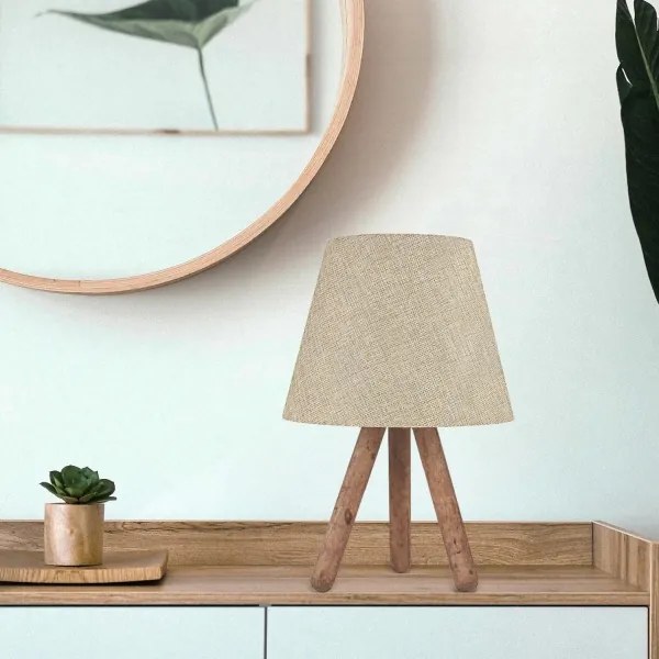 Asztali lámpa AYD 1xE27/60W/230V bézs/barna