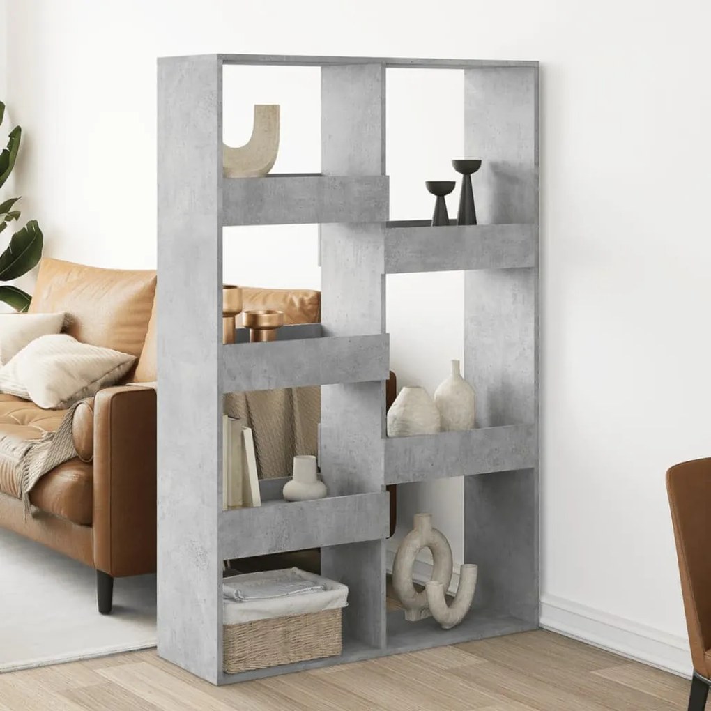 betonszürke szerelt fa térelválasztó 100 x 33 x 155,5 cm