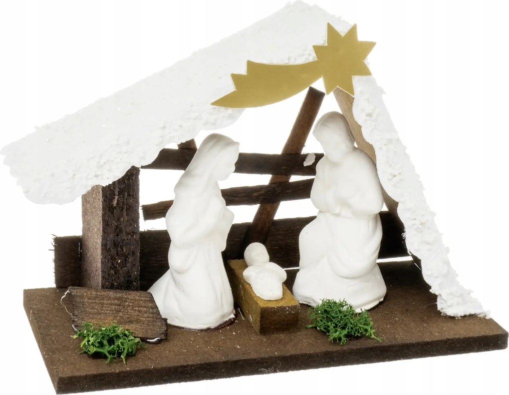 Karácsonyi betlehem fából Kézzel Készített Betlehemi jászol