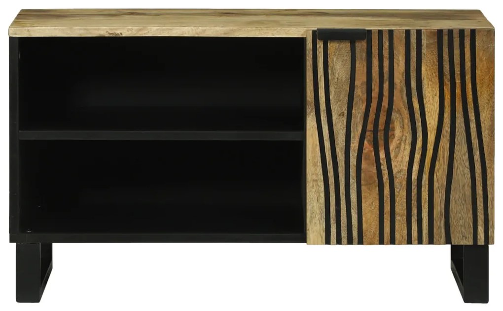 TV Szekrény - 80x31.5x46 cm Tömör Mangó és Mérnöki Fa