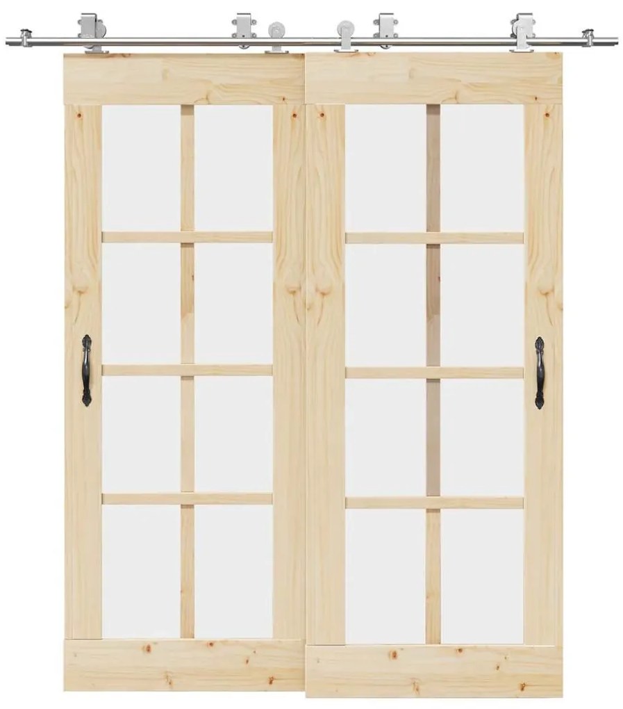 ezüstszínű rozsdamentes acél tolóajtó fémszerelék készlet 200cm