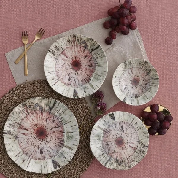 24 darabos színes porcelán étkészlet