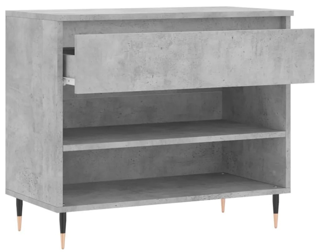 betonszürke szerelt fa cipőszekrény 70x36x60 cm