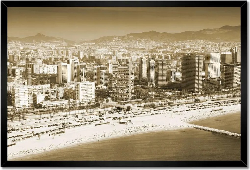 Poszterek keretben 60x40 Barcelona Panoráma