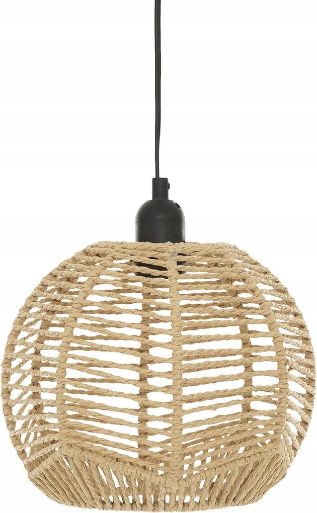 Függő Lámpa Fém Fonott Lámpabúra Barna Gömb Ø 24 cm Boho