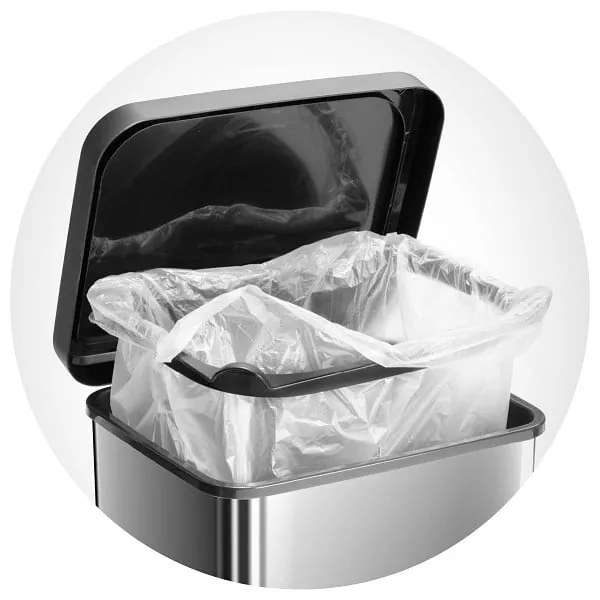 Ezüstszínű műanyag pedálos szemetes 40 l Paso – Rotho
