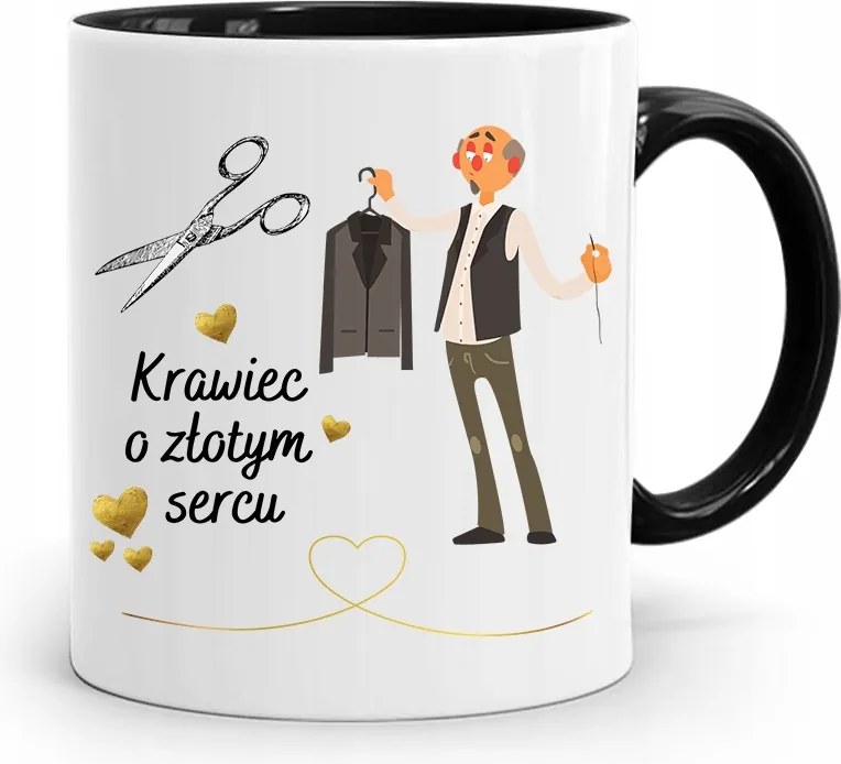 Fekete Varrónői Bögre Arany Szívvel Ajándék fényképes nyomattal