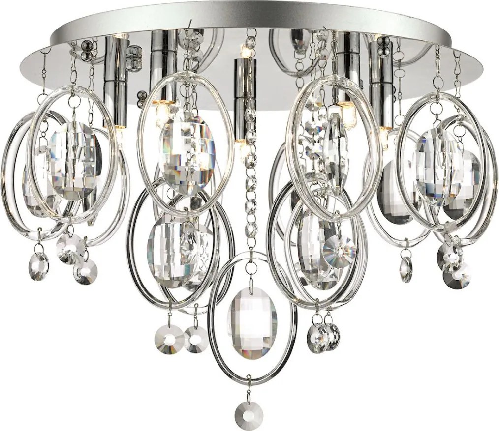 DAR LIGHTING EVA5450 EVANGELINE Kristály Mennyezeti Lámpa Csiszolt Króm G9 IP20