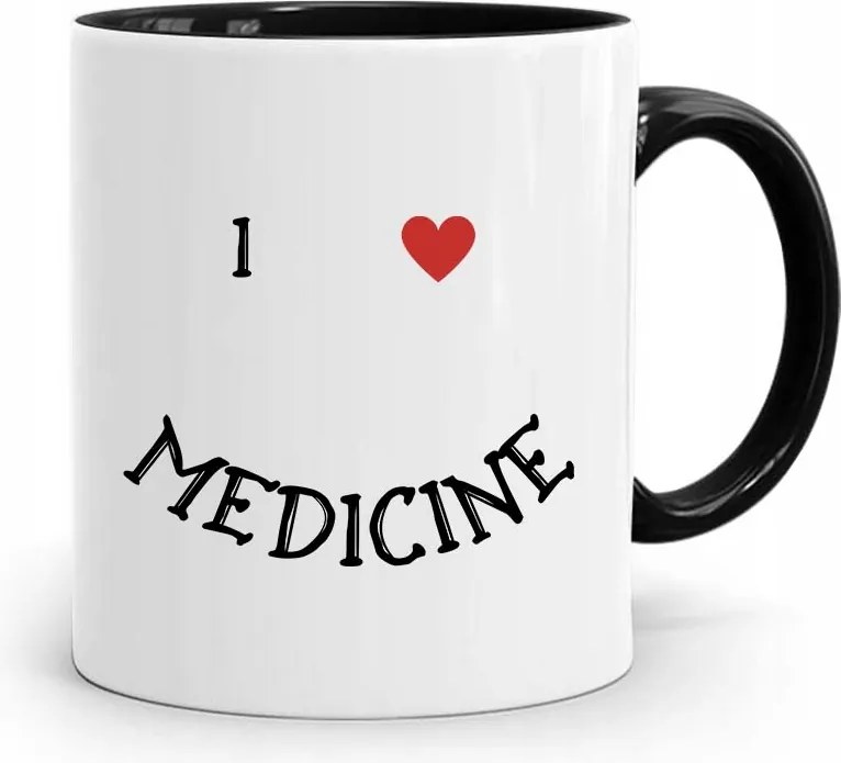 Fekete Bögre Orvos Doktornak I Love Medicine fényképes nyomtatással