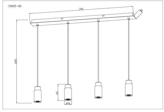 Globo 54045-4H - Csillár zsinóron MATTI 4xE27/40W/230V