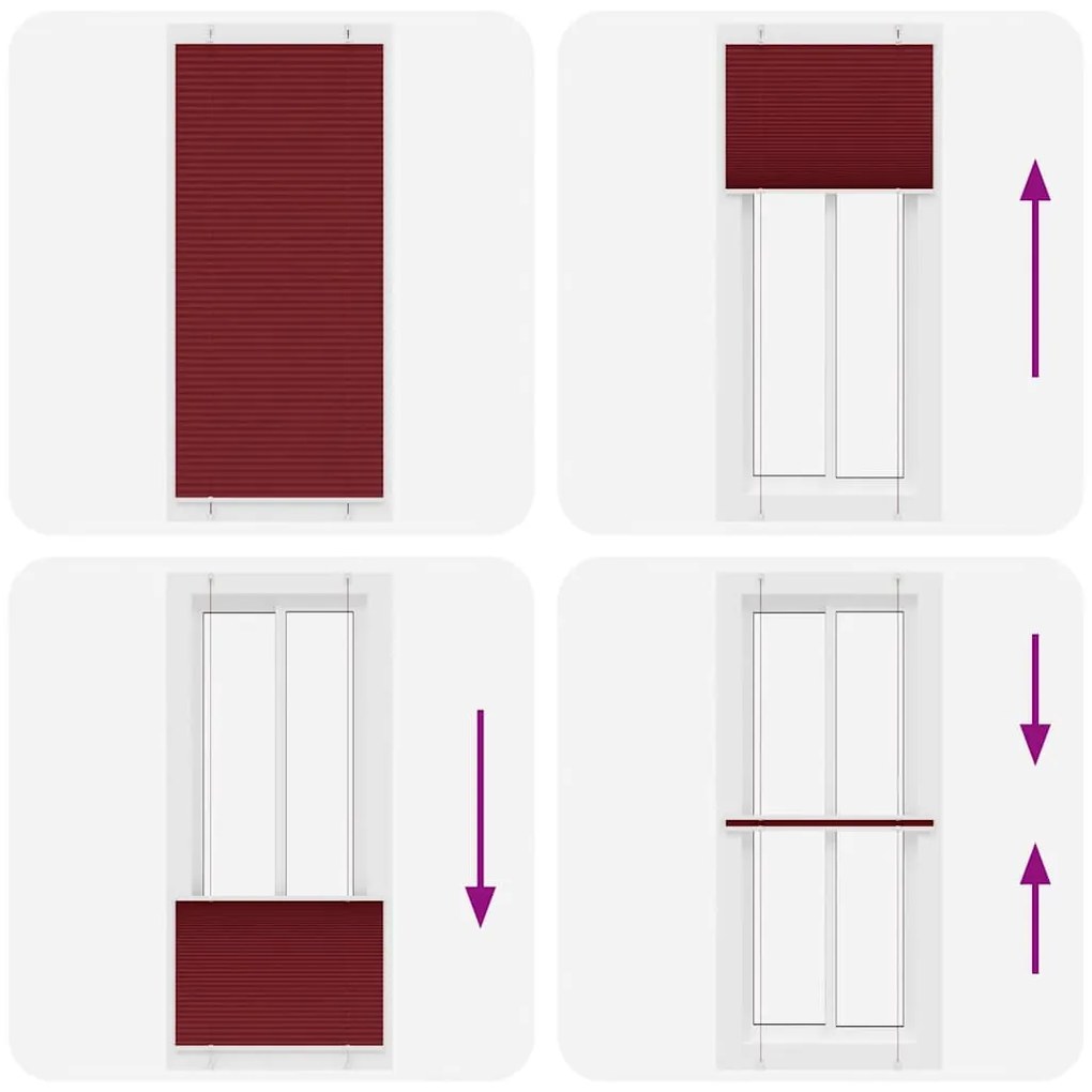 pliszírozott redőny Bordeaux piros 95x200 cm Szövetszélesség